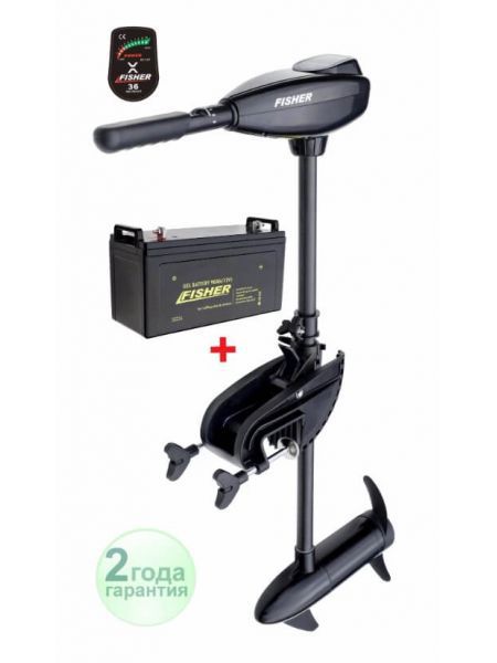 Электромотор Fisher 36+ аккумулятор Gel 100Ah