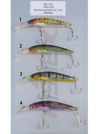 Воблер DW-1327 7CM/3.9G Swiming Depth:0.6-1.8m