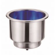 Стаканодержатель нержавейка с LED подсветкой синяя ААА 54099-02BU