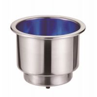 Стаканодержатель нержавейка с LED подсветкой синяя ААА 54099-02BU