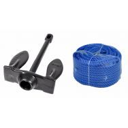 Комплект Якорь Navy PE 10 lbs 4.5 кг + 30м 6мм синяя или зеленая