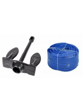 Комплект Якорь Navy PE 10 lbs 4.5 кг + 30м 6мм синяя или зеленая