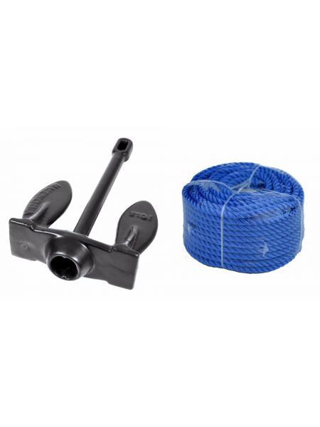 Комплект Якорь Navy PE 10 lbs 4.5 кг + 30м 6мм синяя или зеленая
