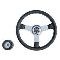 Руль PRETECH 5125 330мм, PU, спицы хром