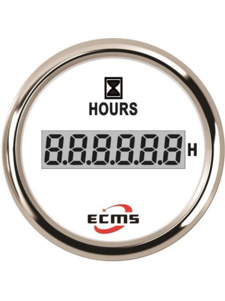Цифровой счетчик моточасов ECMS PLH2-WS-HS не импульсный белый