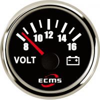 Вольтметр ECMS CMV2-BS-8-16 52мм черный (Серия Эконом)