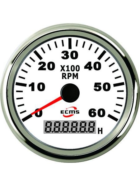 Тахометр с моточасами ECMS CMH3-WS-3K 85мм белый (Серия Эконом) Тахометр с моточасами ECMS CMH3-WS-3K 85мм белый (Серия Эконом)